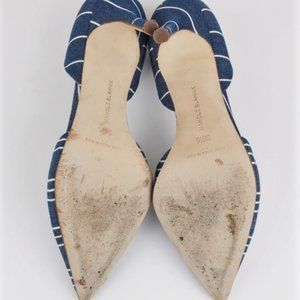 Escarpins Manolo Blahnik Tayler Dorsay - Taille 40 - Gris Suédé Et Vernis - Talons Hauts élégants